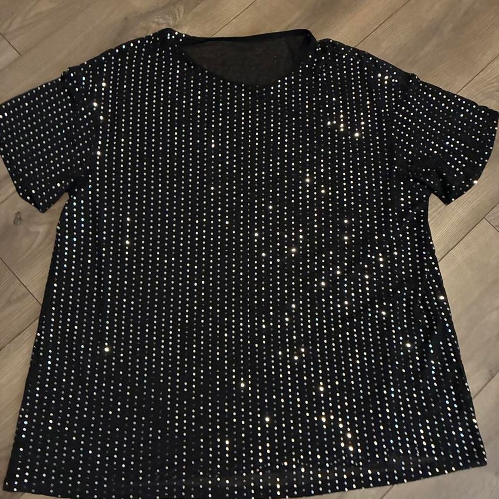 Unbranded Sequin Top Womens Size Unknown Black NWT Glitter Party Clubwear